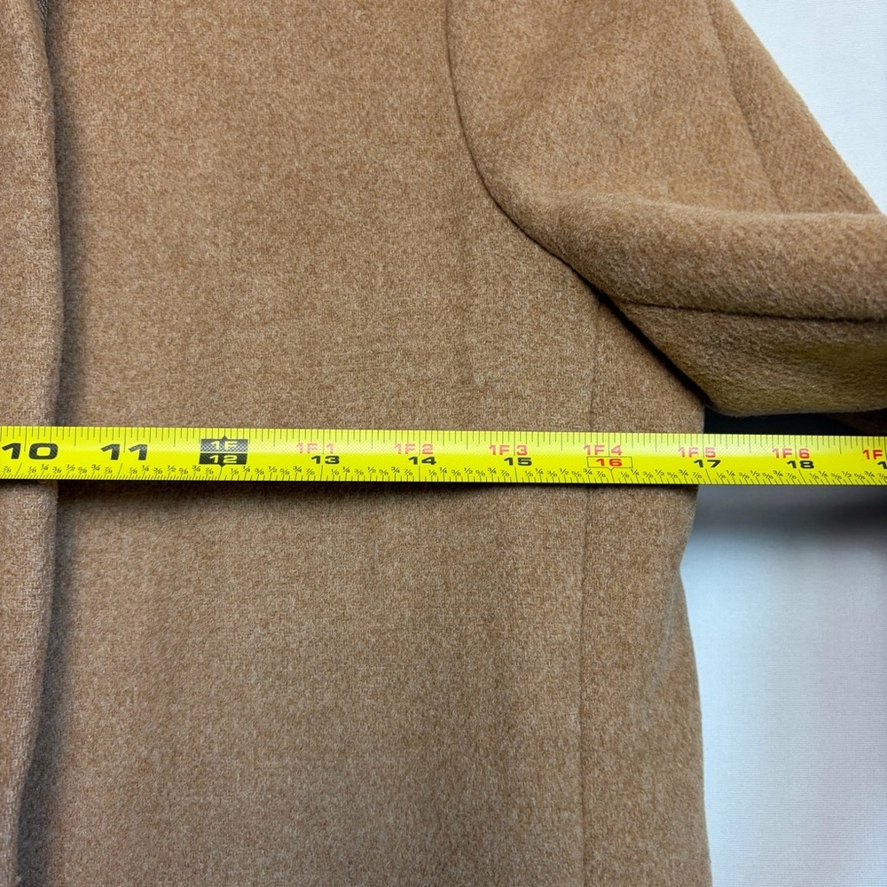 J. Crew City Coat Sz 00 Women Funnel Neck Camel Zip Front Wool Blend Timeless - Picture 4 of 16